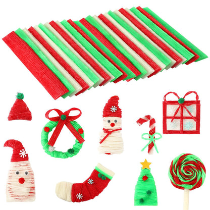 UPINS Wiki Sticks,  Christmas Wax Craft Sticks Red Green White Bendable Sticky Wax Yarn Sticks With Storage Bag For DIY School Project Art Craft Supplies Visit The UPINS Store,Amazon Is Banned