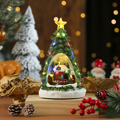 Christmas Rotating Resin Luminous Music Box Ornaments
